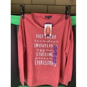 NWT Womens State Of Mine Red Holiday T-Shirt Size Medium